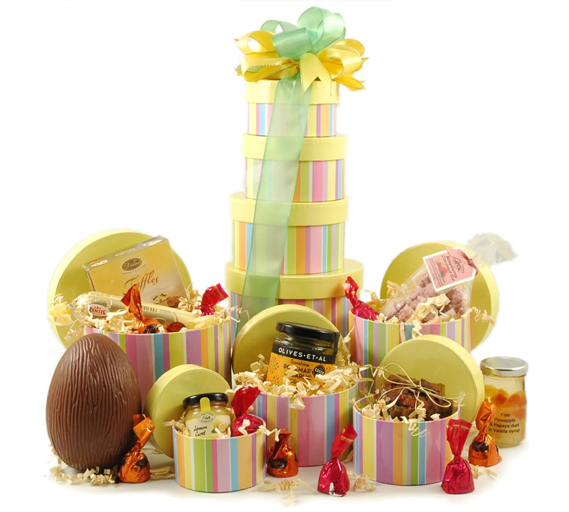 Striped Easter Food Tower
