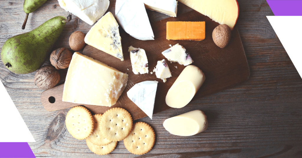 How we balance hamper flavours with a cheese board with chutney, crackers and fruits