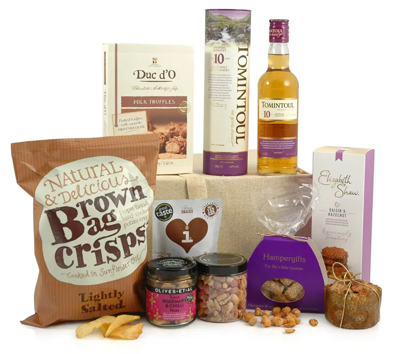 Scotch Whisky Hamper | Tomintoul 10 and Sweet & Savoury Treats
