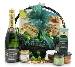 Champagne & Gourmet Food Basket with Lanson 