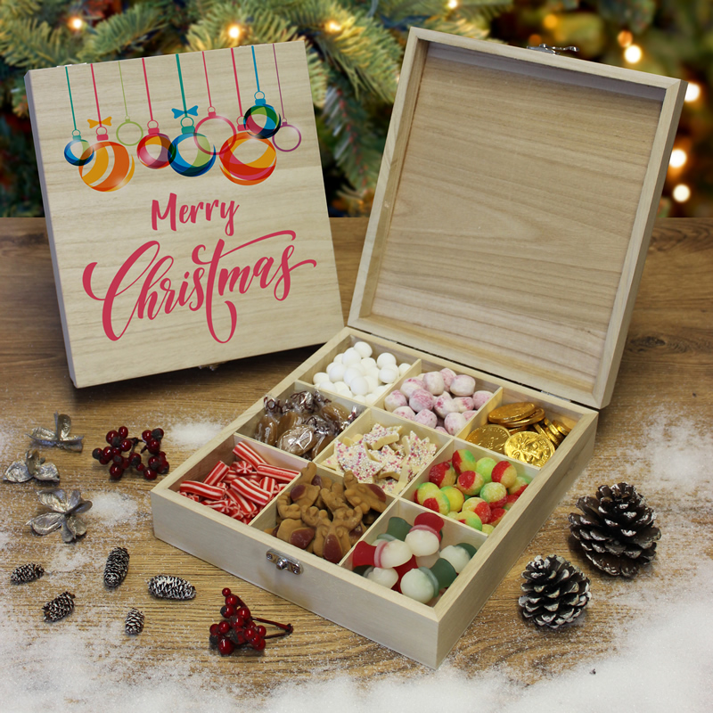 Merry Christmas Wooden Sweet Box