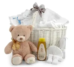 Newborn Welcome Basket with 25cm Teddy 