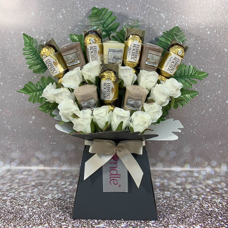Yankee Candle and Rose Bouquet + Ferrero Rocher