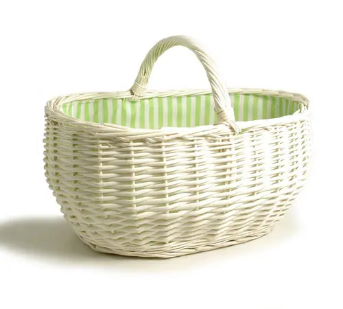 19 inch - Large White Wicker Basket
