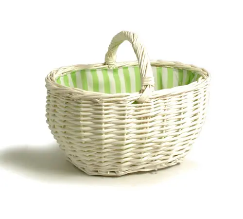 10 inch - Small White Wicker Basket